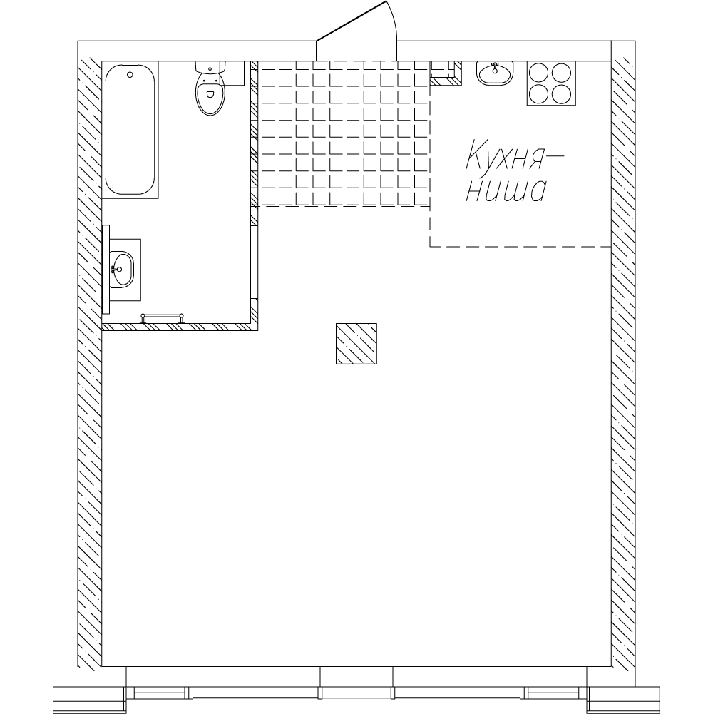 ЖК Сады Маковского, 1-комн кв 46,48 м2, за 9 296 000 ₽, 1 этаж